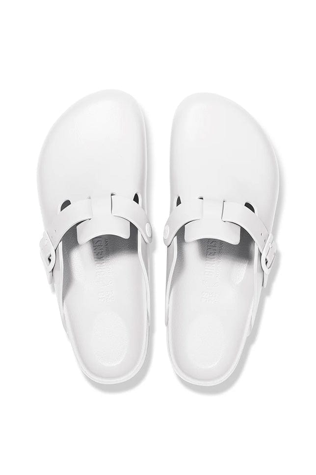 Ghost mannequin white clog style sandals