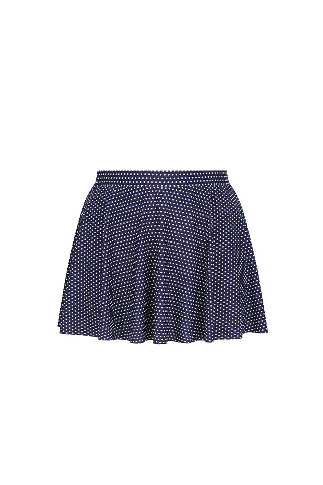 Ghost mannequin navy and white dots skater skirt