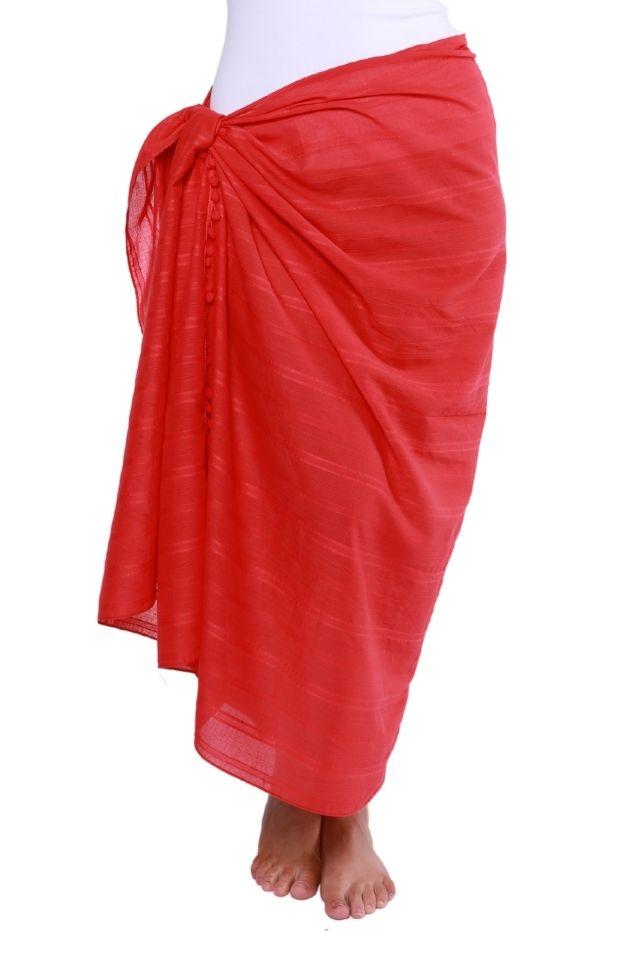 Lightweight Short Sarong / Red - Merrilee's Swimwear